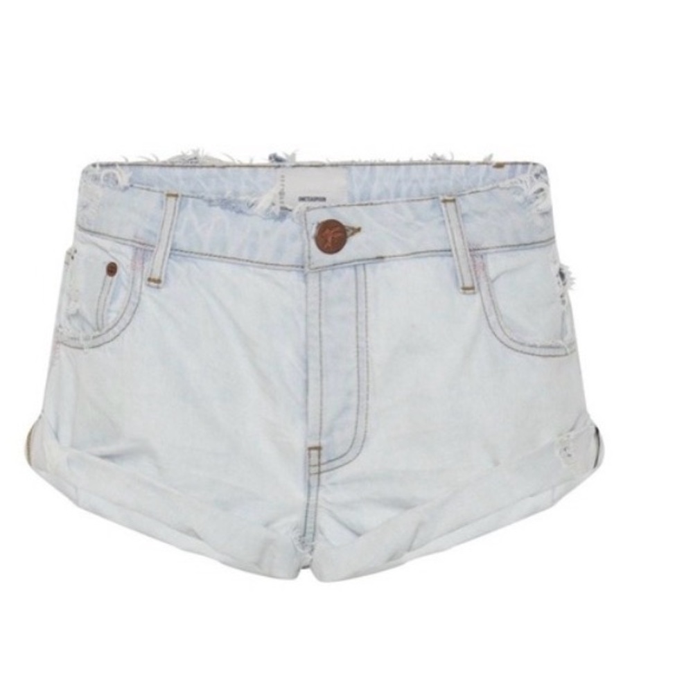 One Teaspoon Light Wash Jean Shorts